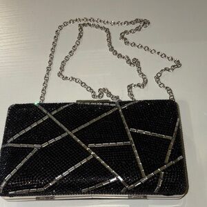 Elegant Black and Silver Clutch Bag